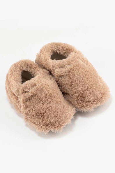 Hopfrög Kids Furry Furry Bej Kürk Barefoot Patik - 3