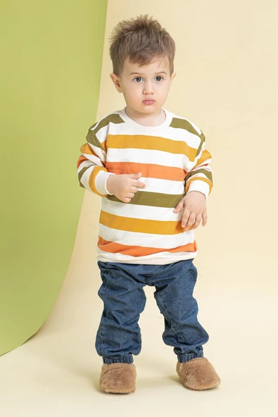 Hopfrög Kids Furry Furry Bej Kürk Barefoot Patik - 5
