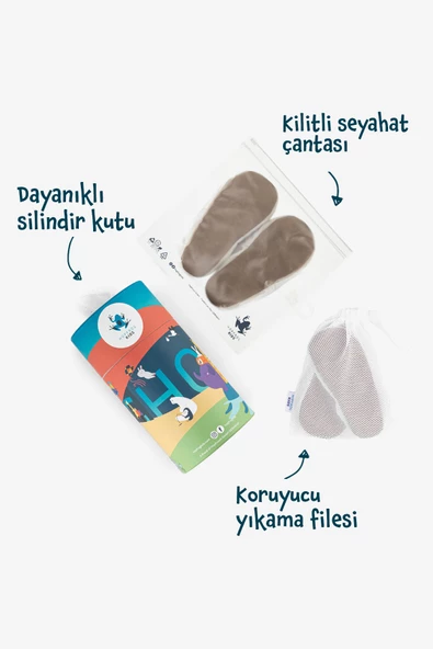 Hopfrög Kids Furry Furry Siyah Kürk Barefoot Patik - 9