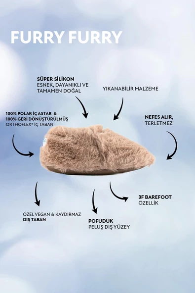 Hopfrög Kids Furry Furry Bej Kürk Barefoot Patik - 2