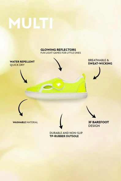 Multi Neon Mix Sarı Barefoot Çocuk Ayakkabı - 2