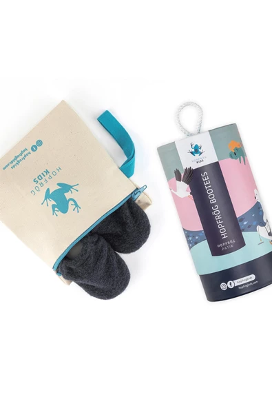 Hopfrög Kids Recycled Woo Wooly Yünlü Lacivert Barefoot Patik - 8