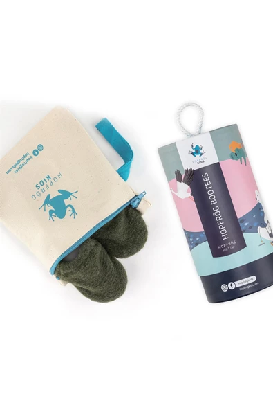 Hopfrög Kids Recycled Woo Wooly Yünlü Haki Barefoot Patik - 8