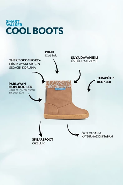 Hopfrög Kids Smart Walker Cool Boots Kahverengi Meşe Barefoot Çocuk Bot - 2