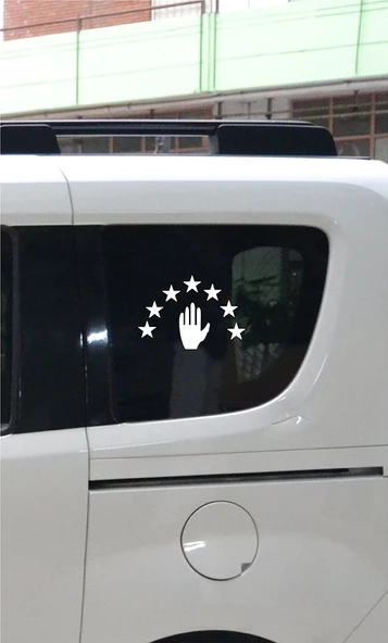Abhaz Bayrak Folyo Kesim Etiket Beyaz 16 CM - 3