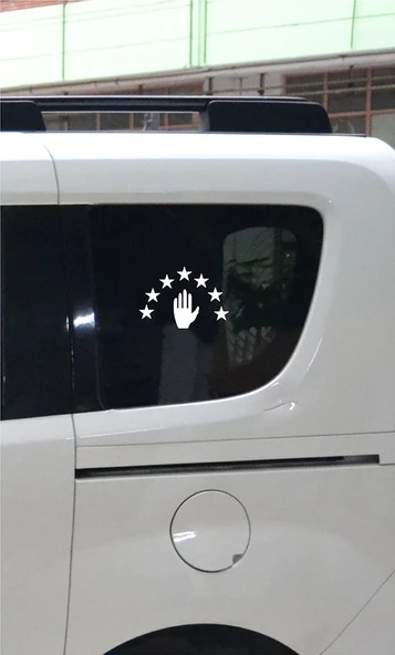 Abhaz Bayrak Folyo Kesim Etiket Beyaz 13 CM - 2
