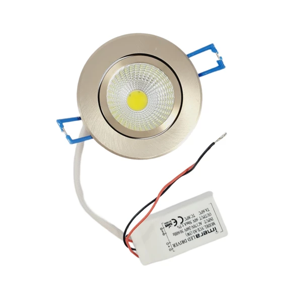 3 WATT LED SPOT TRAFOLU SATEN KASA BEYAZ IŞIK (YCE-N3) ( 2 ADET )