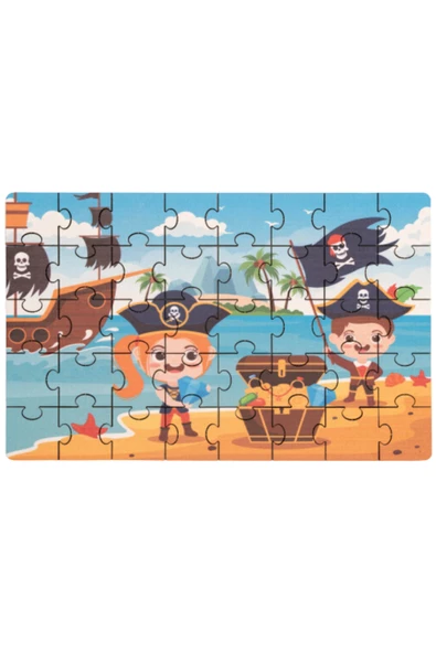 Montessori Pirates Ahşap 40 Parça Puzzle, Yapboz Seti / 1+ Yaş / Eğitici, Öğretici ve Güvenli Çocuk Oyuncağı - 4