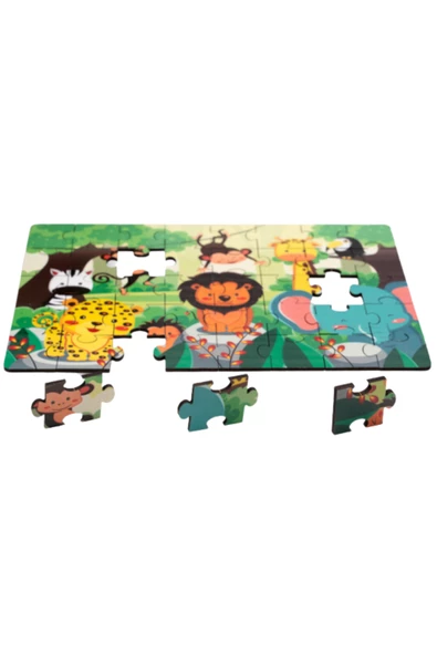 Montessori Forest Animals Ahşap 40 Parça Puzzle, Yapboz Seti / 1+ Yaş / Eğitici, öğretici ve Güvenli Çocuk Oyuncağı - 3