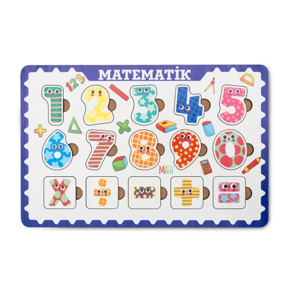 Montessori Matematik Ahşap Bultak Puzzle, Yapboz Seti / Eğitici, Öğretici ve Güvenli Matematik Öğretici Oyun - 3