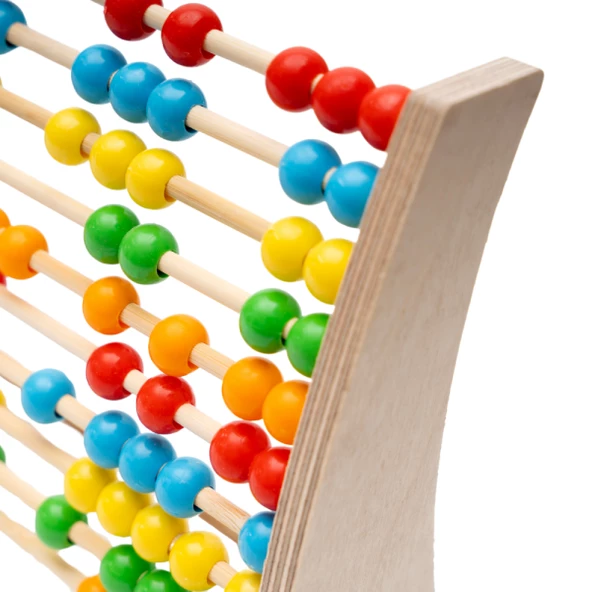 Montessori Renkli Ahşap Abaküs / 1 Yaş / Eğitici, Öğretici Ve Güvenli Çocuk Oyuncağı - 2