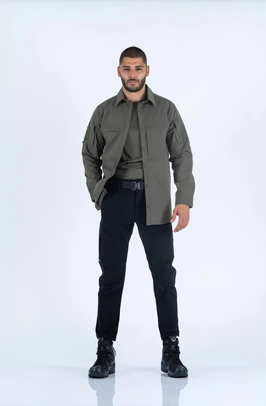 Combat Tactical Outdoor Taktik Gömlek Fermuar Cepli Koruma Swat Gömlek - 420 - Resim 4