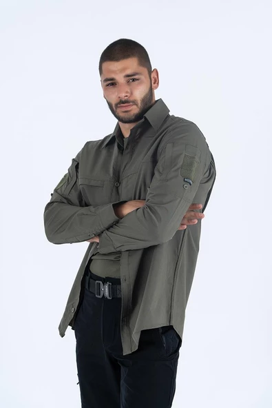 Combat Tactical Outdoor Taktik Gömlek Fermuar Cepli Koruma Swat Gömlek - 420 - Resim 11