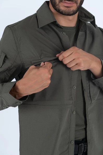 Combat Tactical Outdoor Taktik Gömlek Fermuar Cepli Koruma Swat Gömlek - 420 - Resim 10