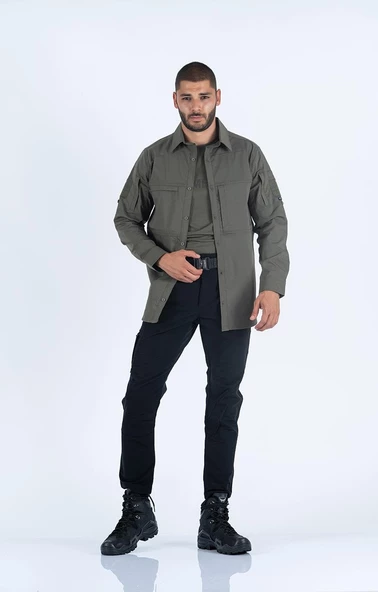 Combat Tactical Outdoor Taktik Gömlek Fermuar Cepli Koruma Swat Gömlek - 420 - Resim 5