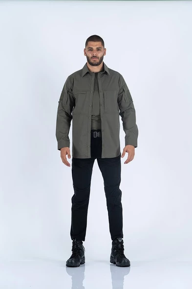 Combat Tactical Outdoor Taktik Gömlek Fermuar Cepli Koruma Swat Gömlek - 420 - Resim 2