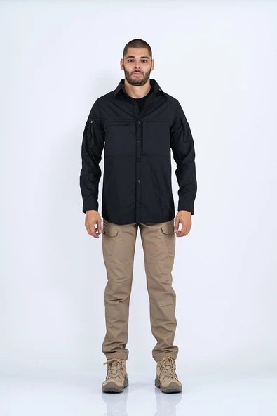 Combat Tactical Outdoor Taktik Gömlek Fermuar Cepli Koruma Swat Gömlek - 420 - 3
