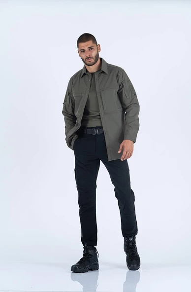 Combat Tactical Outdoor Taktik Gömlek Fermuar Cepli Koruma Swat Gömlek - 420 - Resim 3