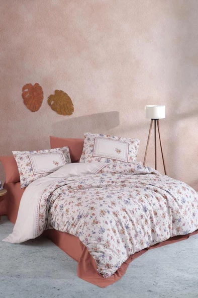 Clasy Ranforce Nevresim Takımı Çift Kişilik Visam V1 Kiremit - Resim 3