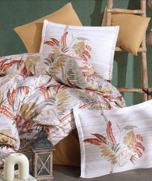 Clasy Ranforce Nevresim Takımı Çift Kişilik Oliva V1 Hardal ürün görseli