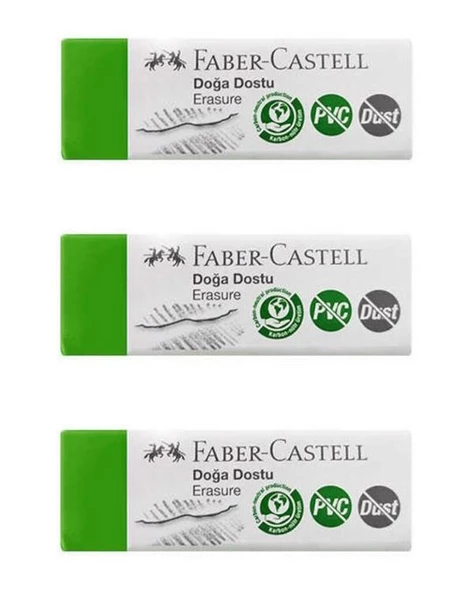 Faber Castell Doğa Dostu Büyük Silgi Dust Free PVC Free 3 lü 187254