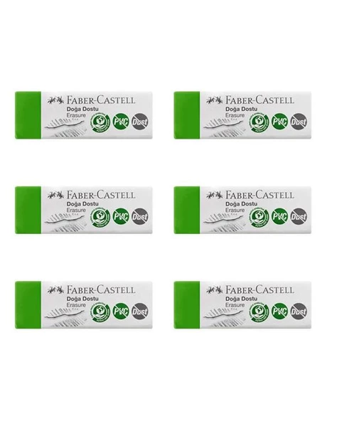 Faber Castell Doğa Dostu Büyük Silgi Dust Free PVC Free 6 lı 187254