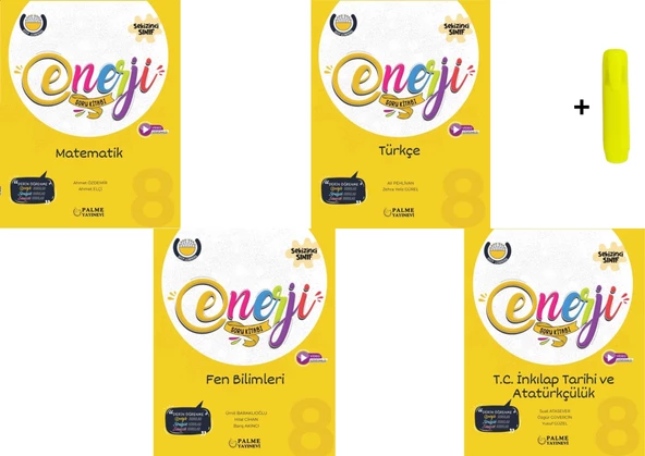 Palme Yayıncılık 8. Sınıf Matematik Fen Türkçe İnkılap Enerji Soru Kitabı Seti Yeni