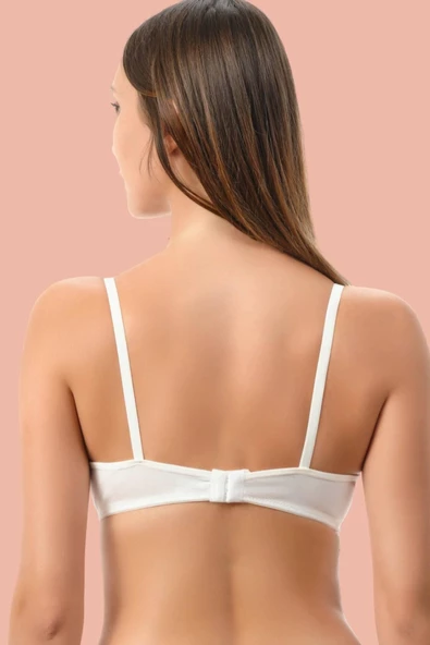 Shopidik  Beyaz Dolgulu Mikro Tek Sütyen - 3