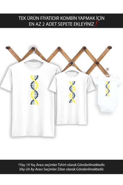 Sarı Lacivert DNA Baba Oğul Kız TEK ÜRÜN FİYATIDIR KOMBİN YAPMAK İÇİN EN AZ 2 ADET SEPETE EKLEYİNİZ