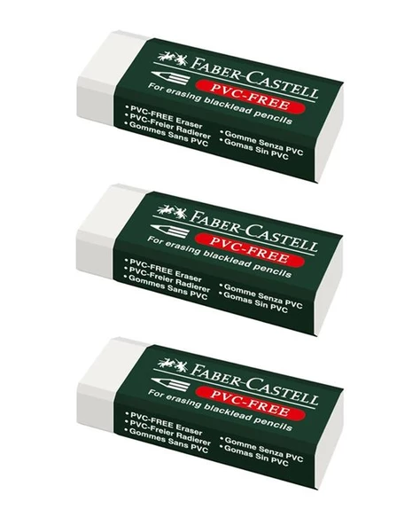 Faber Castel Küçük Silgi Beyaz PVC Free 3 lü 188538