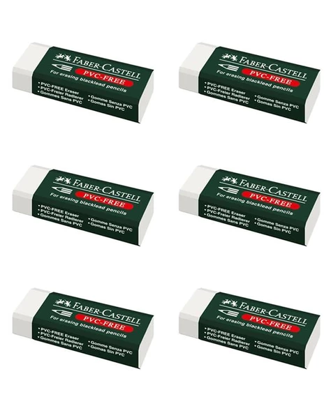 Faber Castel Küçük Silgi Beyaz PVC Free 6 lı 188538