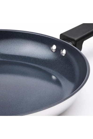 IKEA MIDDAGSMAT 28 CM KIZARTMA TAVASI YAPIŞMAZ SOL-JEL SERAMİK KAPLAMA PASLANMAZ ÇELİK - 3