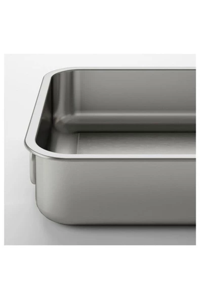 IKEA Koncıs Fırın Kabı Paslanmaz Çelik 26x20 Cm - Yemek Pasta Kek Pişirme - 3