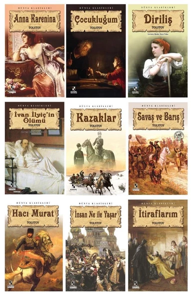 Anonim Lev Nikolayeviç Tolstoy Seti 9 Kitap
