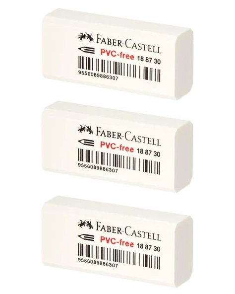 Faber Castell PVC Free Küçük Beyaz Silgi 3 lü 188730