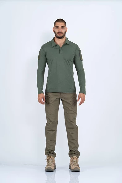 Combat Tactical Outdoor Taktik Tişört Lacost Polo Gömlek Yaka T-Shırt - 802 U.Kol Pıke - 12