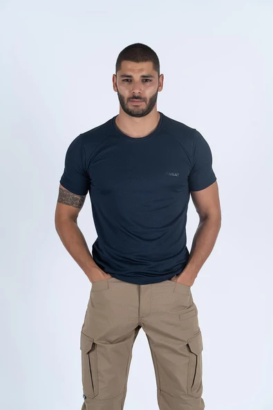 Combat Tactical Outdoor Tişört Günlük Sıfır Yaka Sporcu Erkek Tişörtü T-Shirf - 807 Ygm