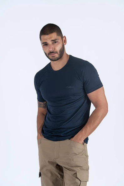 Combat Tactical Outdoor Tişört Günlük Sıfır Yaka Sporcu Erkek Tişörtü T-Shirf - 807 Ygm - 5