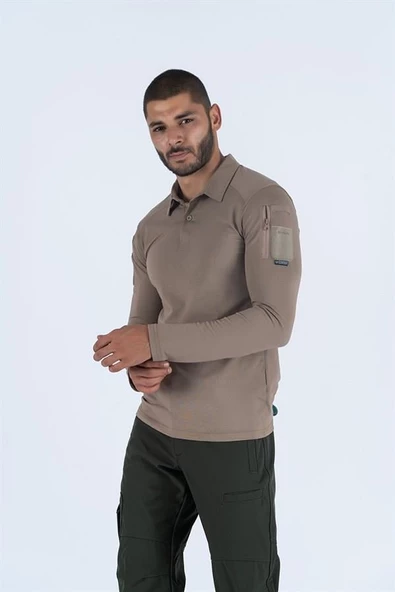 Combat Tactical Outdoor Taktik Tişört Lacost Polo Gömlek Yaka T-Shırt - 802 U.Kol Pıke - Resim 10