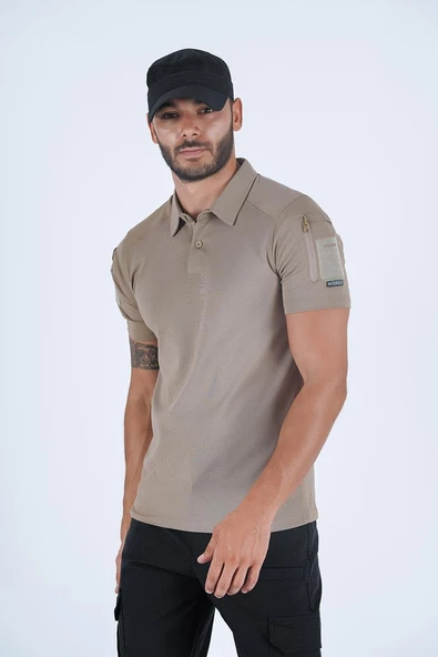Combat Tactical Outdoor  Tişört Günlük Polo Yaka Tişörtü T-Shirf - 802 - Resim 9