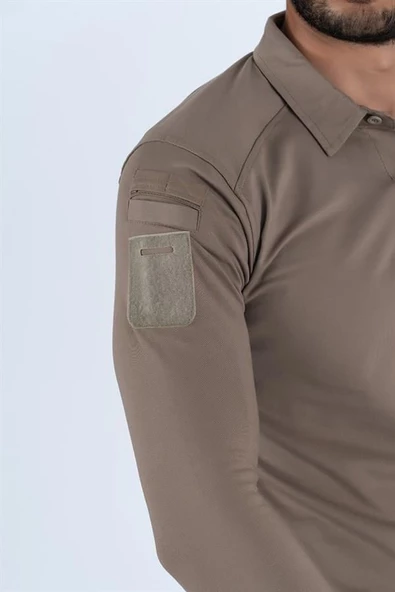 Combat Tactical Outdoor Taktik Tişört Lacost Polo Gömlek Yaka T-Shırt - 802 U.Kol Pıke - Resim 3