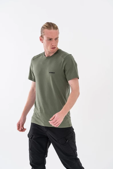 Combat Tactical Outdoor Tişört Günlük Sıfır Yaka Erkek Tişörtü Basıc T-Shirf- 807 Org - 3