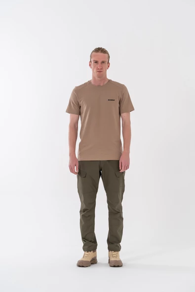 Combat Tactical Outdoor Tişört Günlük Sıfır Yaka Erkek Tişörtü Basıc T-Shirf- 807 Org - Resim 10