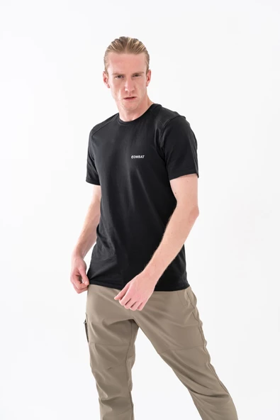 Combat Tactical Outdoor Tişört Günlük Sıfır Yaka Erkek Tişörtü Basıc T-Shirf- 807 Org - 8