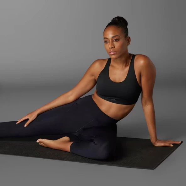 ADIDAS IQ3368 All Me Luxe Medium-Support Siyah Sporcu Sütyeni - 8