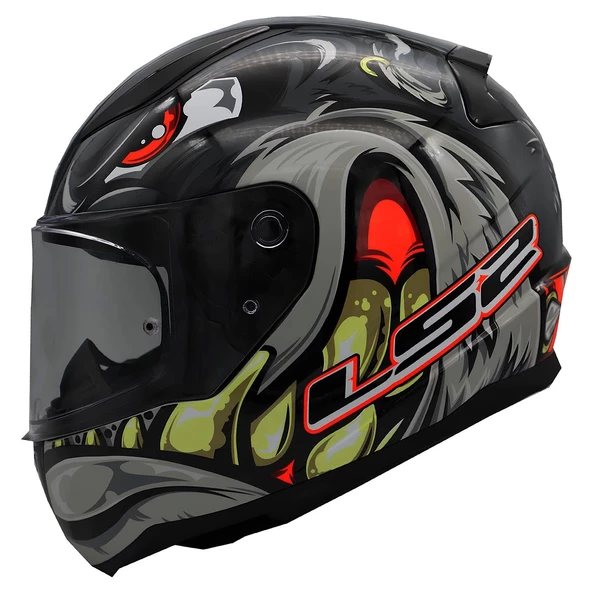 LS2 RRAPID 2 SPOX GRİ-KIRMIZI KASK - 2