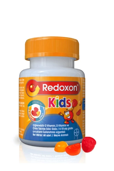 Redoxon Kids C Vitamini D Vitamini ve Çinko İçeren Çiğnenebilir Tablet 60 Adet