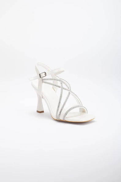 Tek Bant ve Bilek Taşlı Sedef Kadın Abiye Ayakkabı - Resim 4