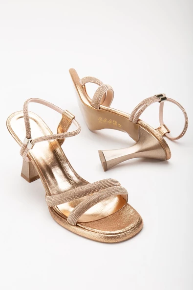 Kalın Sıra Taşlı Sultan Rose Kadın Abiye Ayakkabı ürün görseli