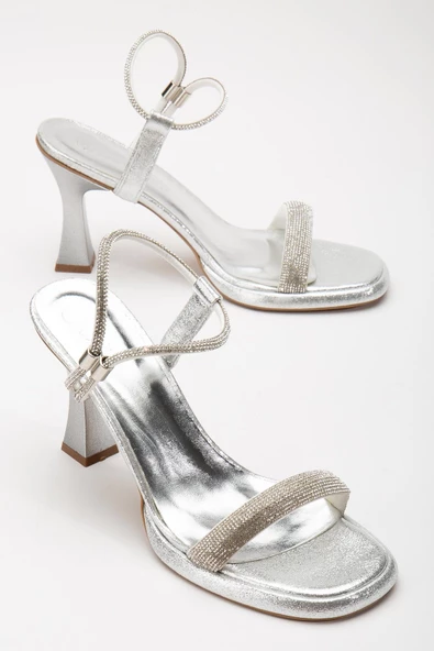 Taşlı Tekbant Sultan Bilek Taşlı Gümüş Kadın Abiye Ayakkabı ürün görseli